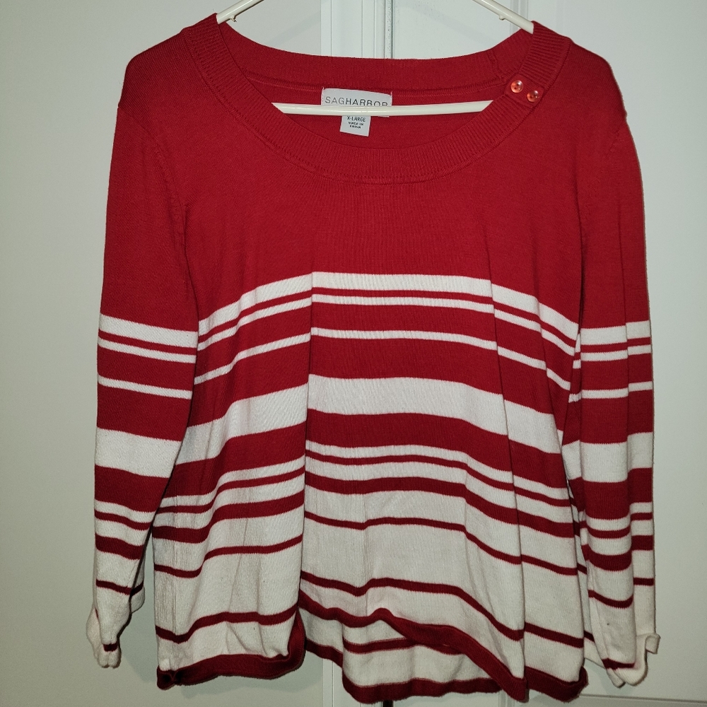 A Red and White  Sagharbor Sweater